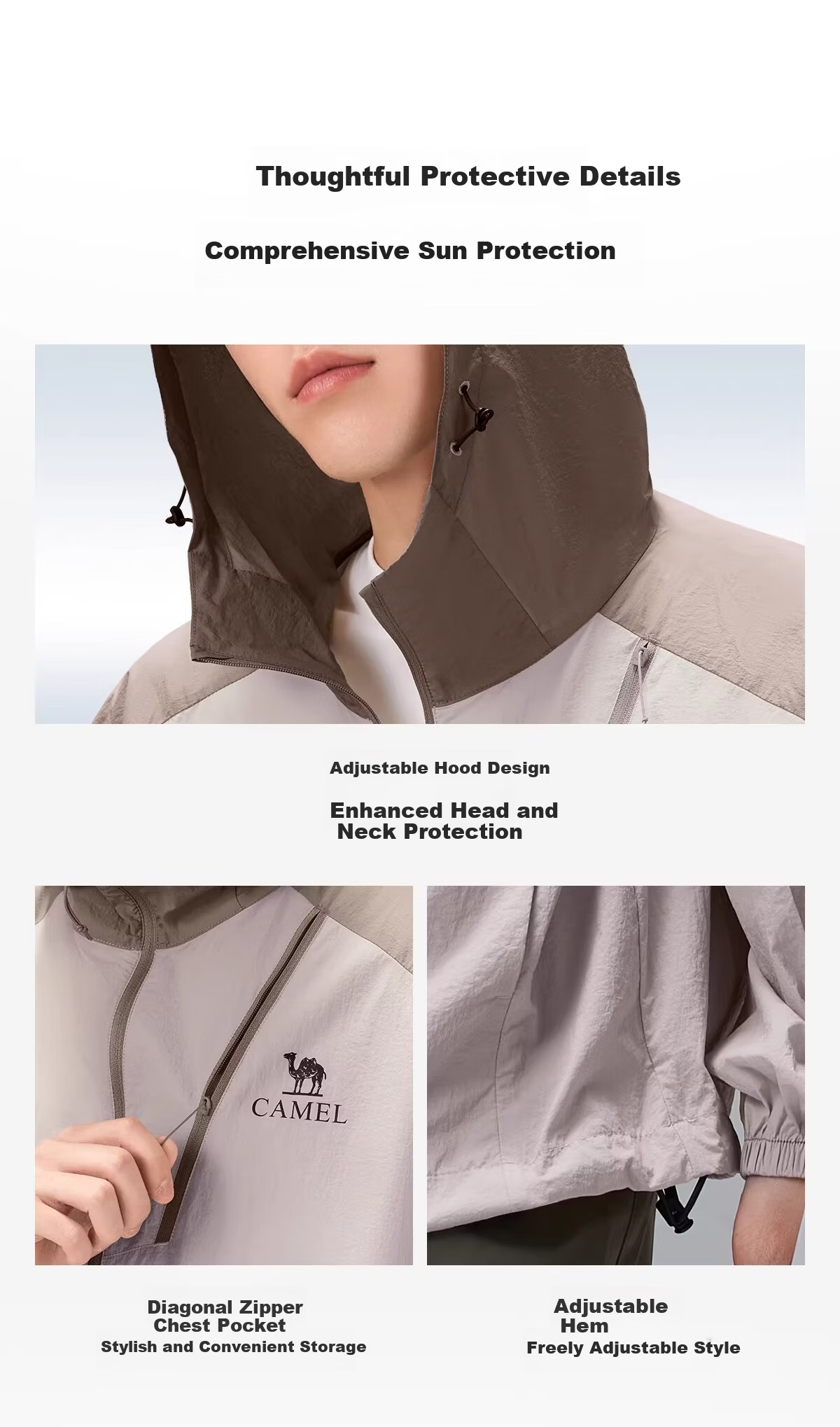CAMEL Outdoor Sun Protection Jacket 2026 Spring Summer New Unisex Ice Cooling Breathable Durable Sunproof Sports Coat 5134 11