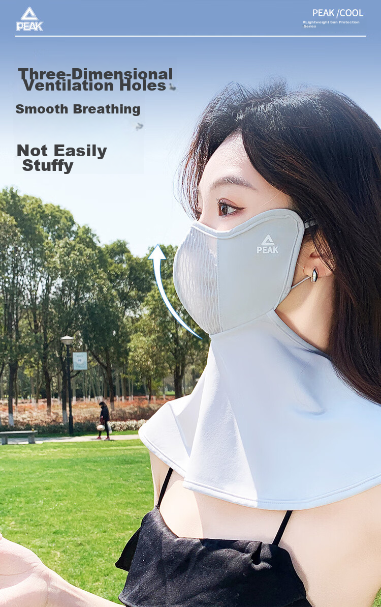Peak Sun Protection Face Mask Small Face Lace Breathable Ice Cooling Full Face Neck Outdoor Cycling UV Protection Sun Shield 10