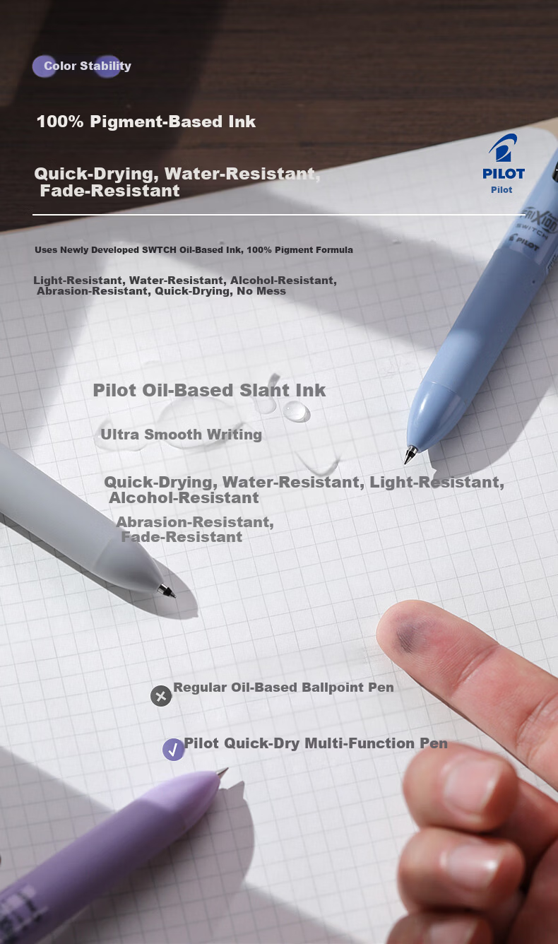 PILOT FRIXION BALL SWITCH Multi-Function Erasable Pen 3-Color 0.5 + Ballpoint Pen 0.7 LB31FBS-2-OL Olive Green 10