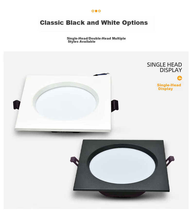 Biuyum LED Double-Head Grid Downlight 3.5 Inch 18W Cool White Cutout 195x95mm Corridor Grid Ceiling Minimalist Downlight White Shell 6