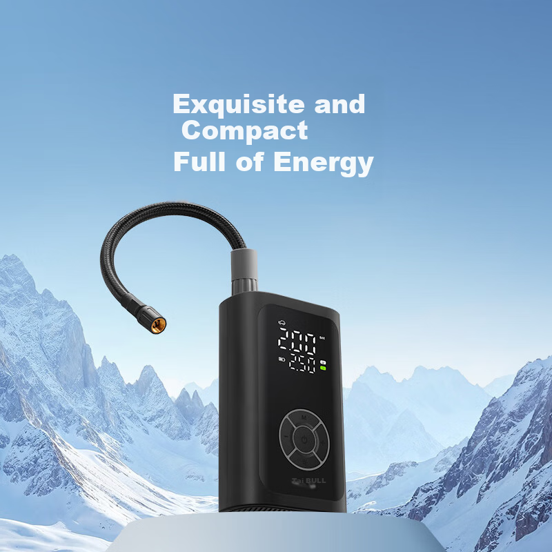 BULL Car Inflator Tire Pressure Monitoring Auto Tire Inflator Bicycle Air Pump 1800mAh*2
