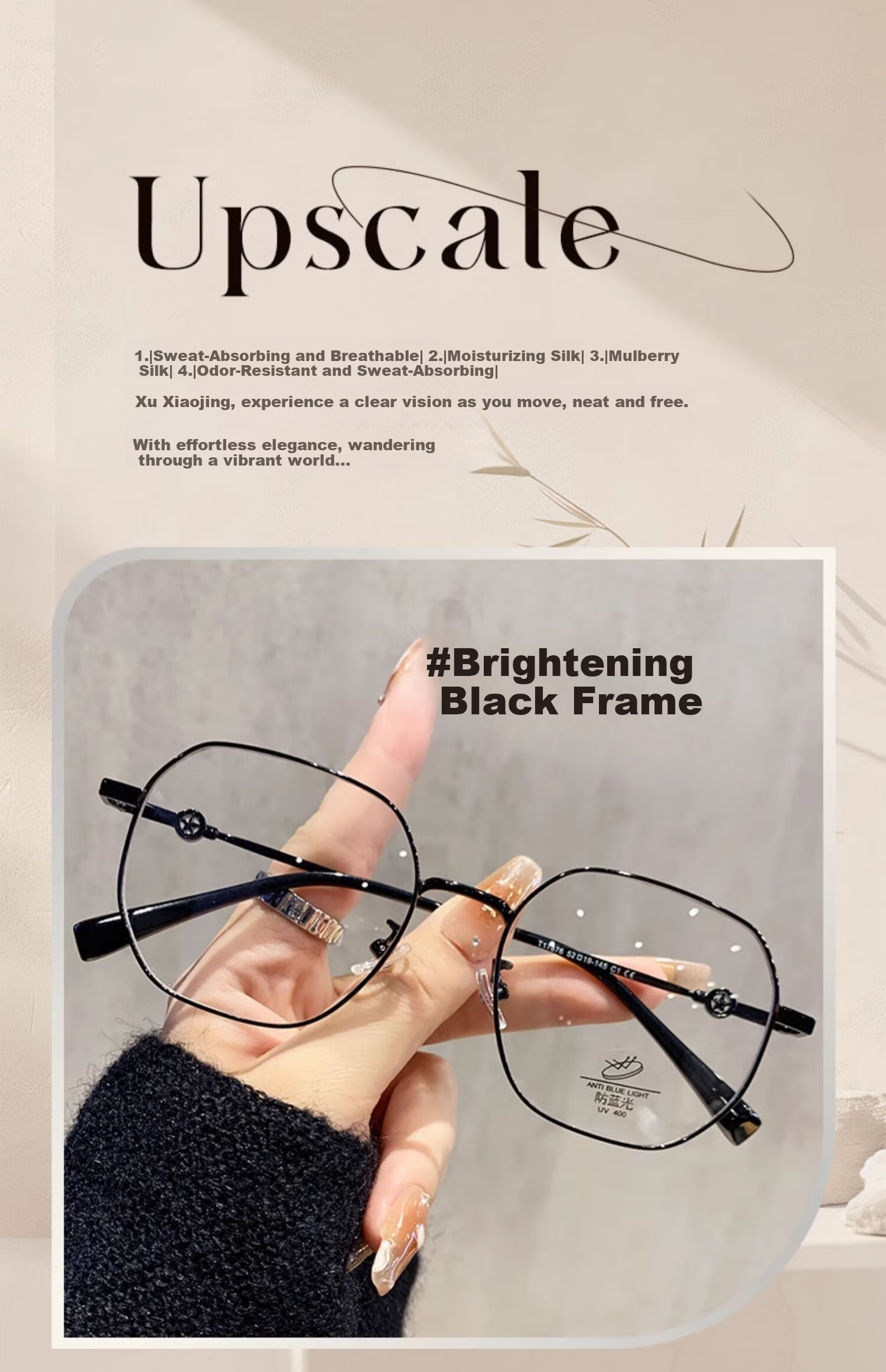 FONHCOO Fashion High-End Reading Glasses for Women Official Genuine Blue Light Blocking HD Stylish Youthful Presbyopia Glasses Female Model 2