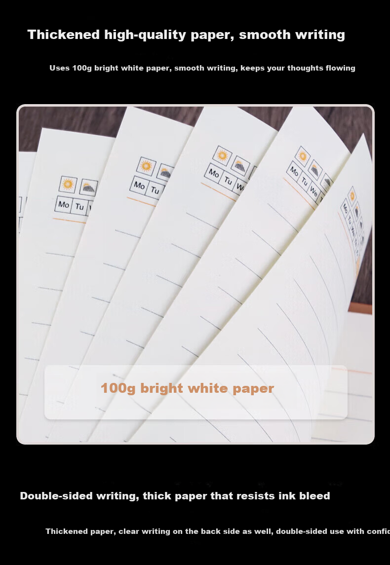 Youbili A5 6-Hole Refill Loose-Leaf Notebook Paper 80 Sheets/Pack Suitable for A5 Loose-Leaf Notebooks 100g Thickened Simple Ruled Paper 4
