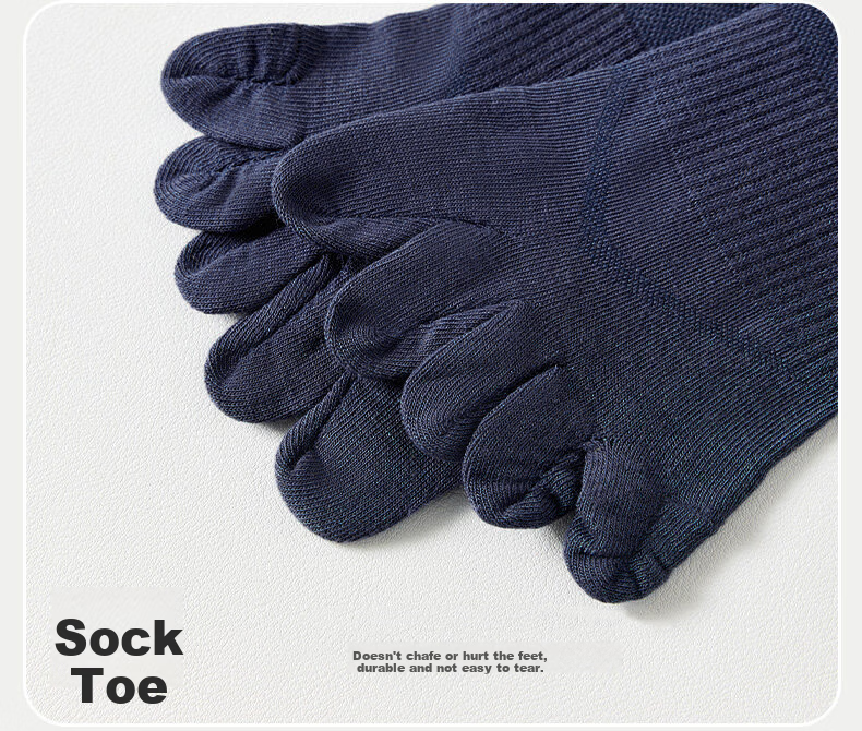 Yimian Men's Five-Toe Socks 100% Cotton 10A Antibacterial Odor-Resistant Short Socks Summer Thin Mesh Breathable Toe-Separated Ankle Socks 14