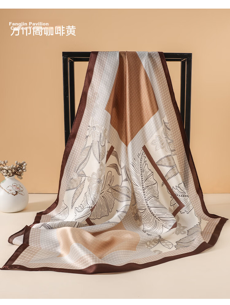 Hodo 100% Mulberry Silk Scarf for Women, Square Silk Shawl, Practical Gift for Loved Ones, Gift Box Packaging 16