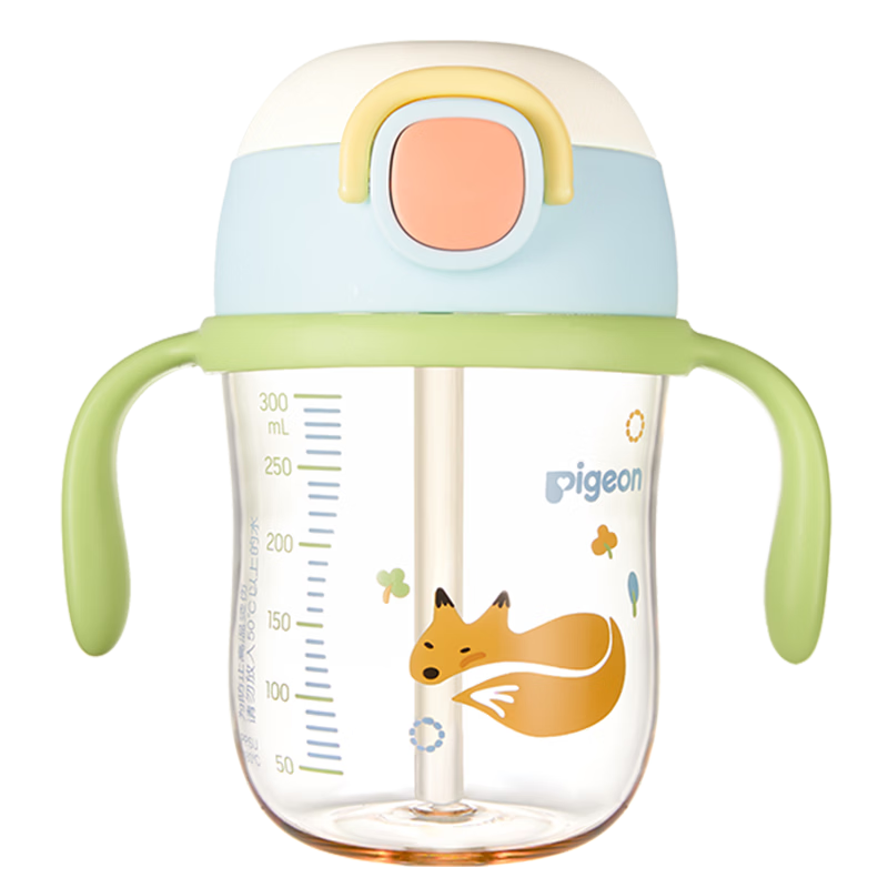 Pigeon Natural Drinking New Extra Wide Mouth Children's Straw Cup 18 Months+ 300ml Shuyi Fox