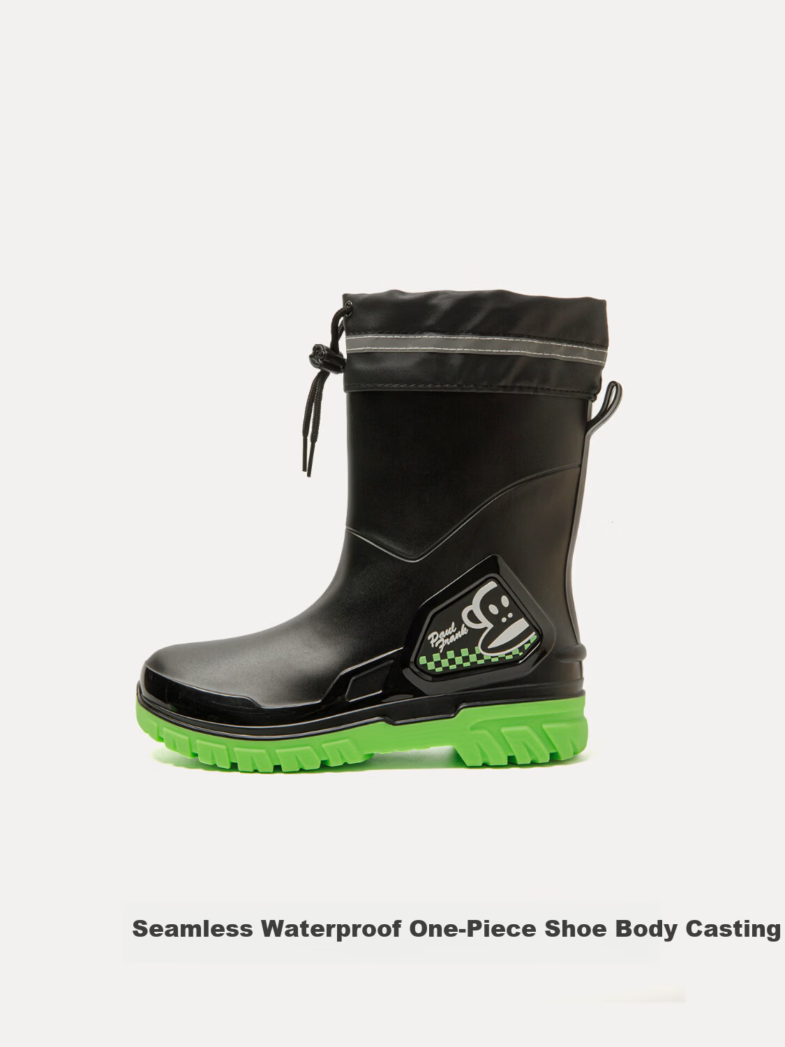 Paul Frank Men's Waterproof Rain Boots Green Drawstring Size 40 2