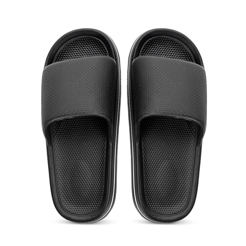 Limi Men's Bathroom Non-Slip Thick Sole Couple Home Slippers Odorless Wearable Black