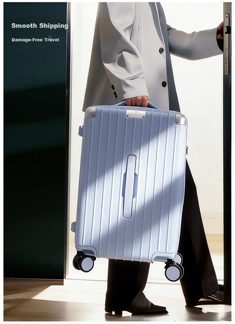 OIWAS 20-inch Carry-on Luggage High-Quality Durable New Trolley Travel Suitcase with Password Lock Oatmeal Color 8