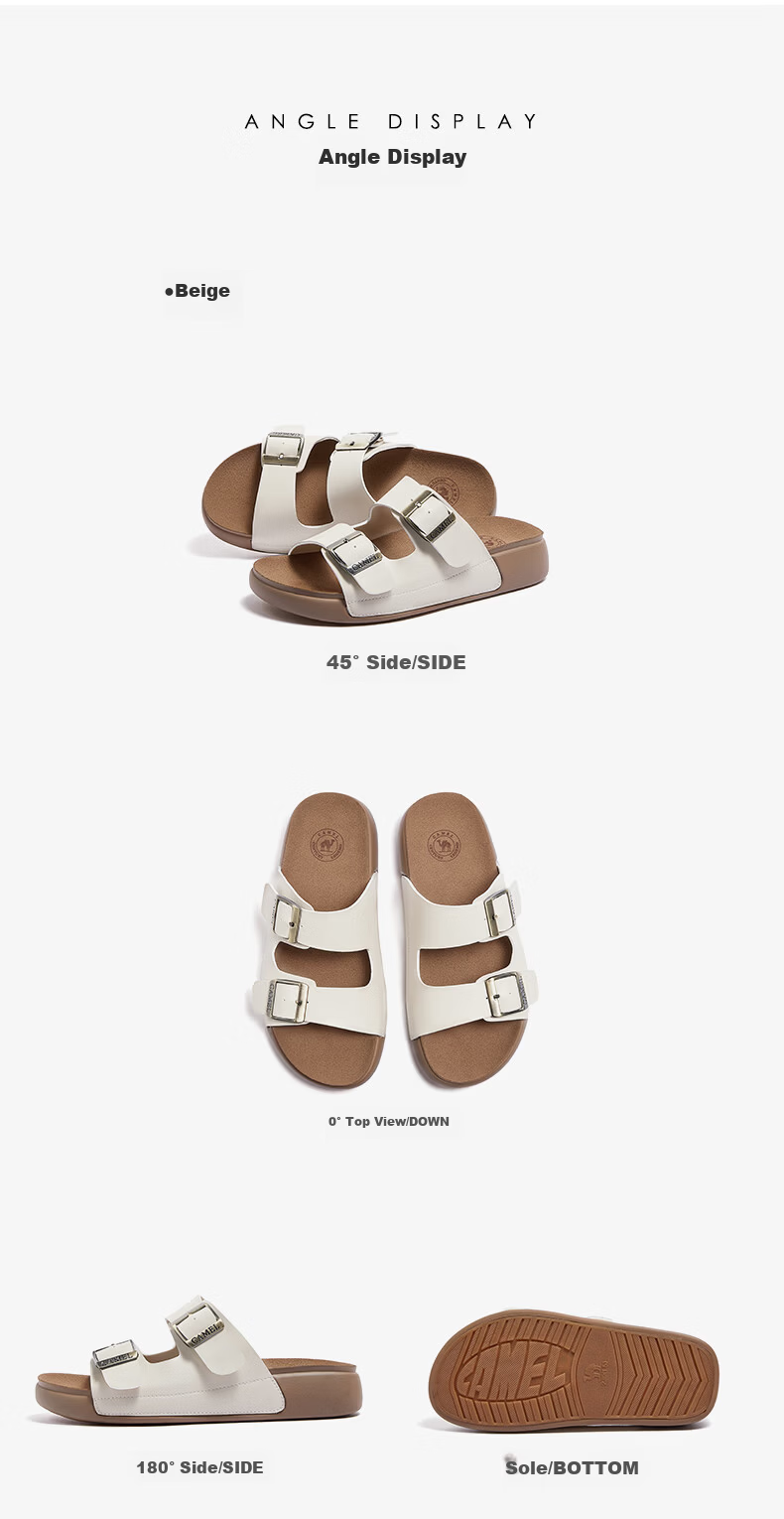 CAMEL Birkenstock Style Women's Casual Versatile Outdoor Slide Sandals L26M504022 Brown (Suede) Size 37 8