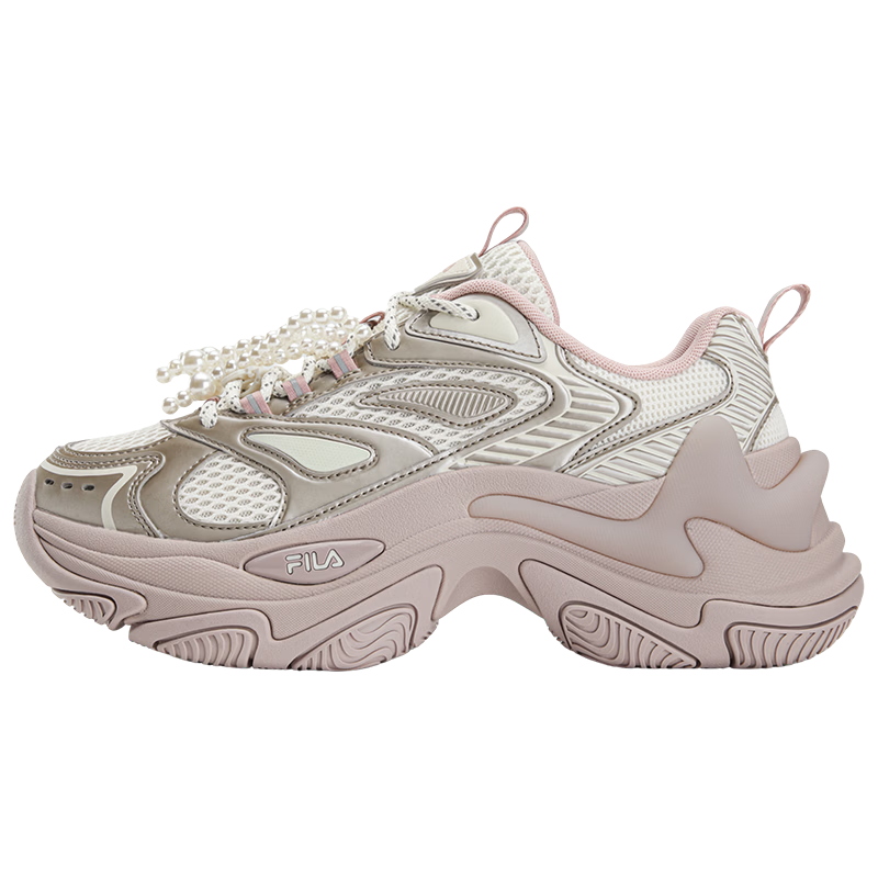 FILA Official Fishbone 3+ Dad Shoes Women's Casual Shoes 2026 Summer New Height Increasing Sports Shoes