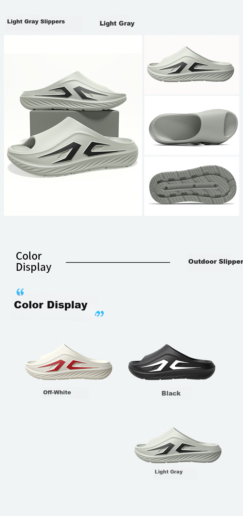 MEXICAN Thick Sole Slippers Men's Summer Outdoor Sports Shock Absorption Soft Elastic Arch Support Non-Slip Sandals Black Size 44-45 9