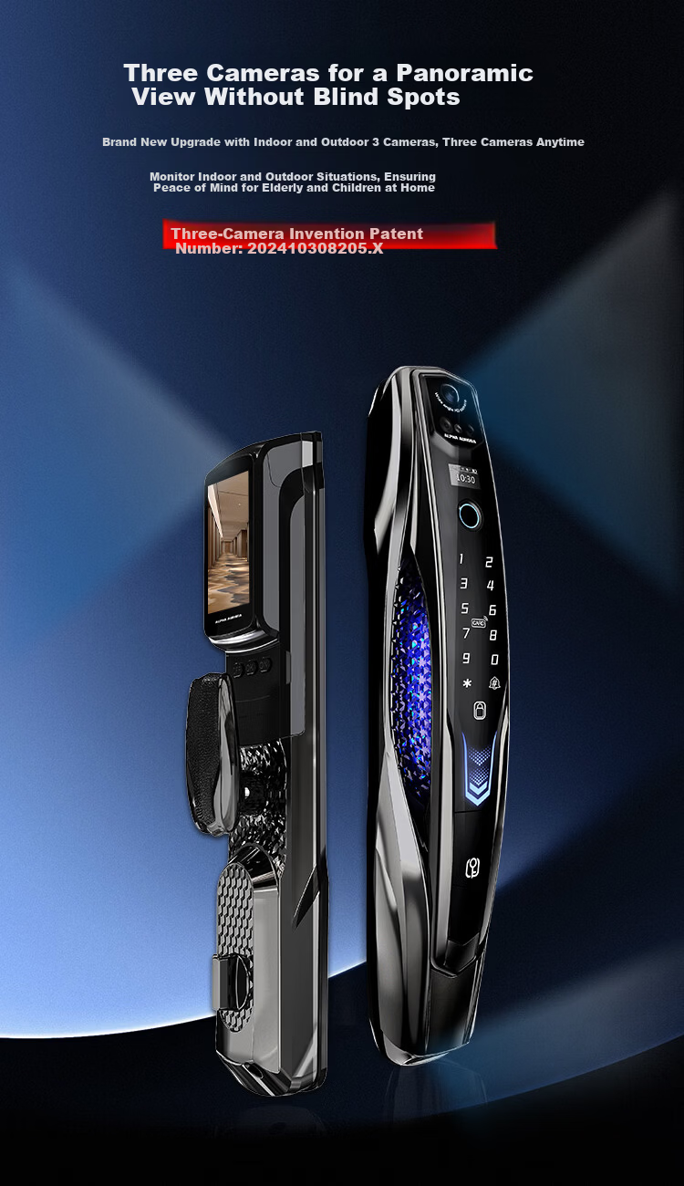 ALPHA AURORA Smart Door Lock P14 Navigator Edition Three-Camera Palm Vein Face Fingerprint Recognition Password Lock with Free On-Site Installation 11