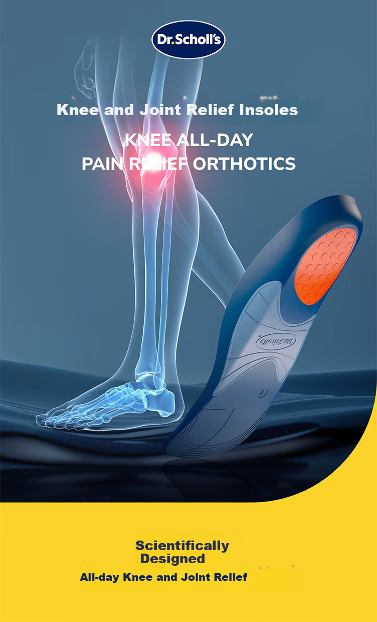 Dr. Scholl's US Imported Knee Joint Support Athletic Insoles Arch Support Soft Cushioned Shock Absorption Comfortable Long-Standing Relief 3