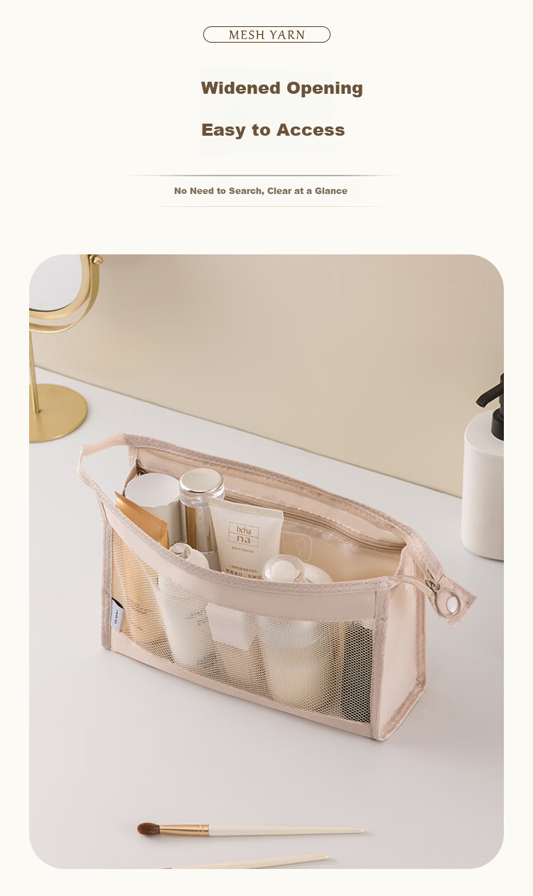 Keliang Huizi Travel Portable Toiletry Bag Lipstick Skincare Storage Handheld Compact Makeup Bag Navy Blue 3