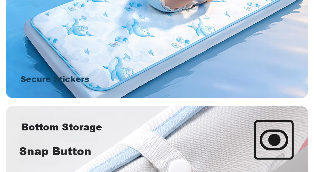 Beitais Baby Cooling Mat Breathable Ice Silk Mattress for Toddler Kindergarten Nap Bed Cloud Whale Fantasy 100*56cm 33