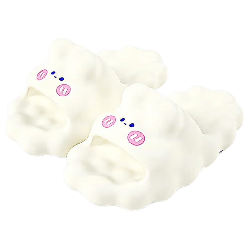 Du Chen Cloud Cartoon Slippers Women's Summer 2026 New Indoor Non-Slip Odor-Resistant Slippers Yellow Size 39-40