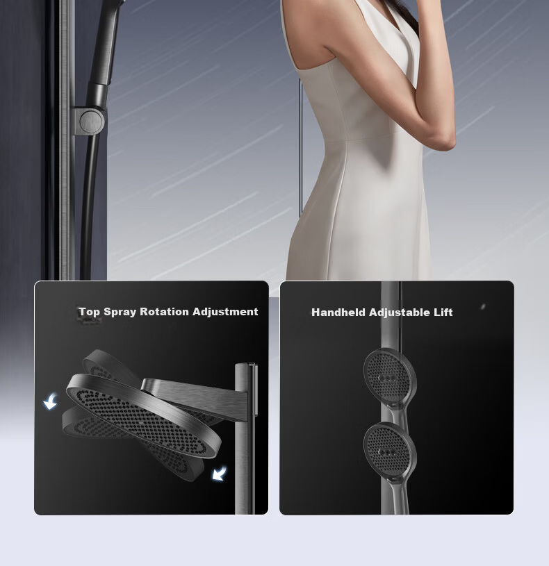 JOMOO Smart Thermostatic Digital Display Star Arc Rainfall Shower Head 26219-A74/HBS-1 34