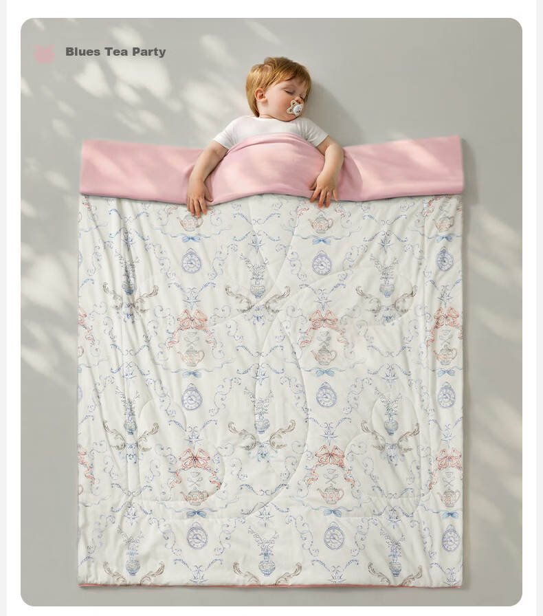OUYUN [Plant Fiber] Baby Silk Summer Quilt Cooling Blanket Children's Small Quilt Summer Kindergarten Cooling Mint Air Conditioning Quilt 21