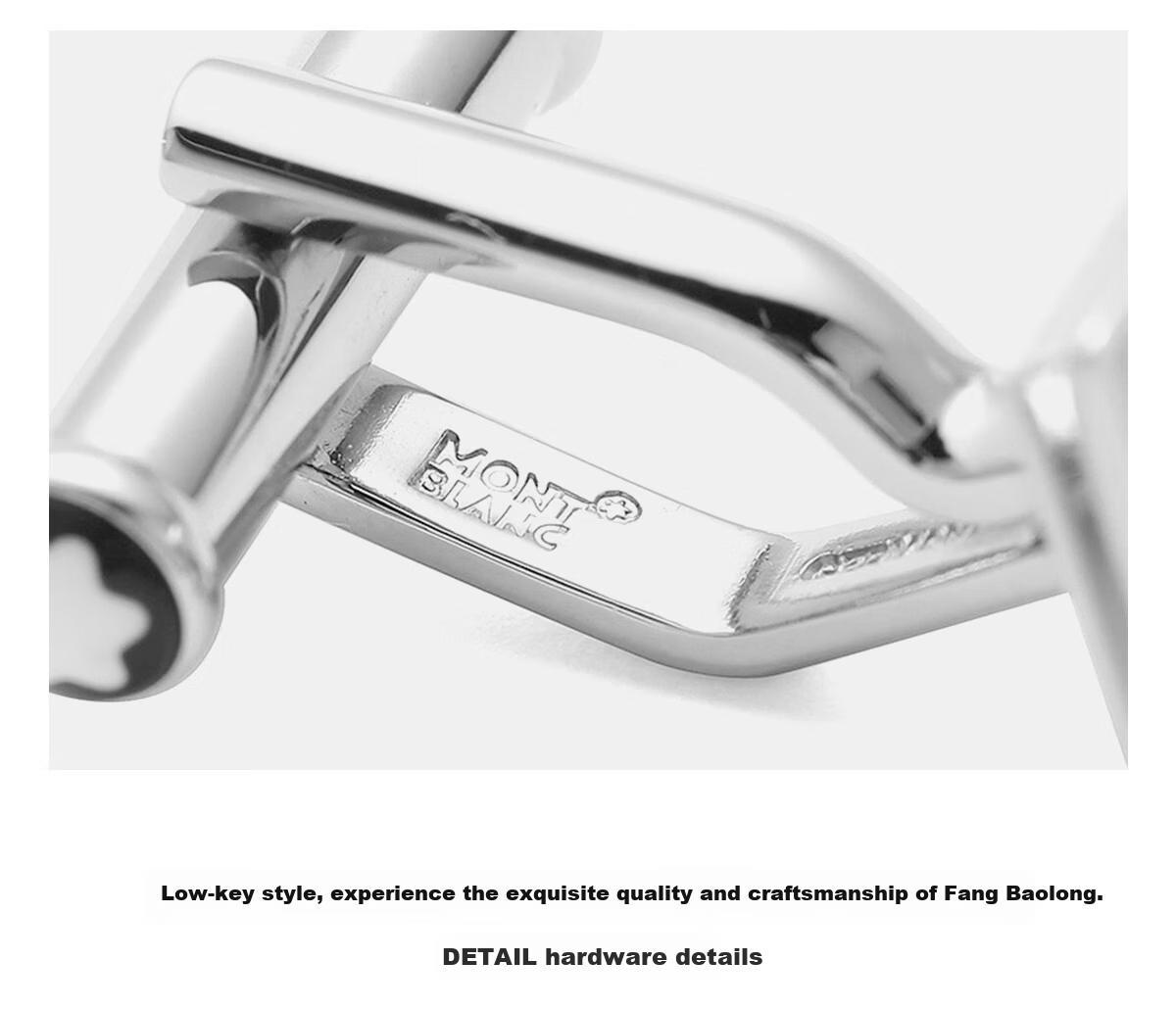 MONTBLANC Steel Square Cufflinks Silver Signature Lines 111316 [Gift] 4