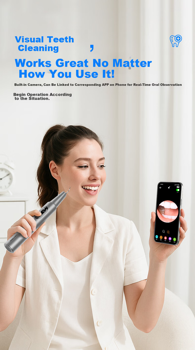 Moon Crescent Ultrasonic Teeth Cleaner M1 Pro Visual Tooth Tartar Remover Dental Cleaner Yellow Stain Remover Gift for Husband Boyfriend 5