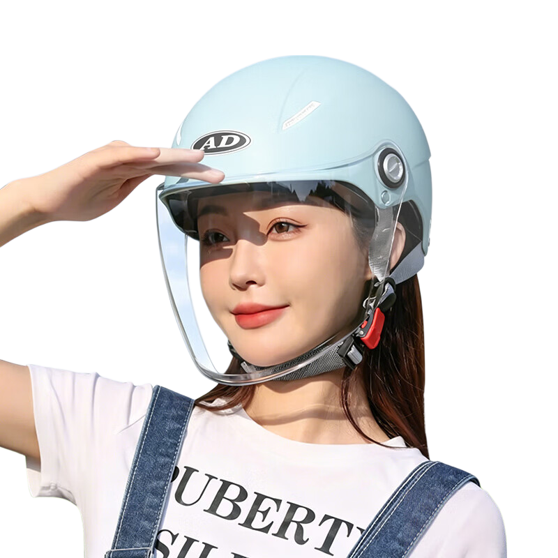 AD New National Standard Class A 3C Certified Electric Vehicle Helmet for Men and Women Summer Electric Bike Safety Helmet Female Four Seasons Universal Lightweight Riding Motorcycle Half Helmet Winte