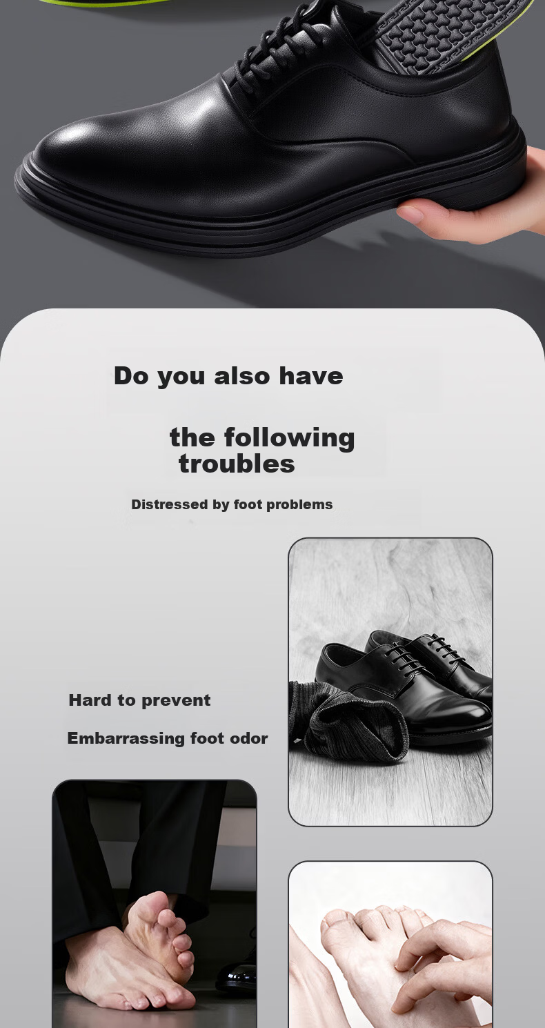 Footprint Tribe 5-Pair Antibacterial Deodorizing Insoles for Men with Mugwort, Sweat-Absorbing, Breathable, Odor-Resistant Sports Shoe Inserts 3940 2