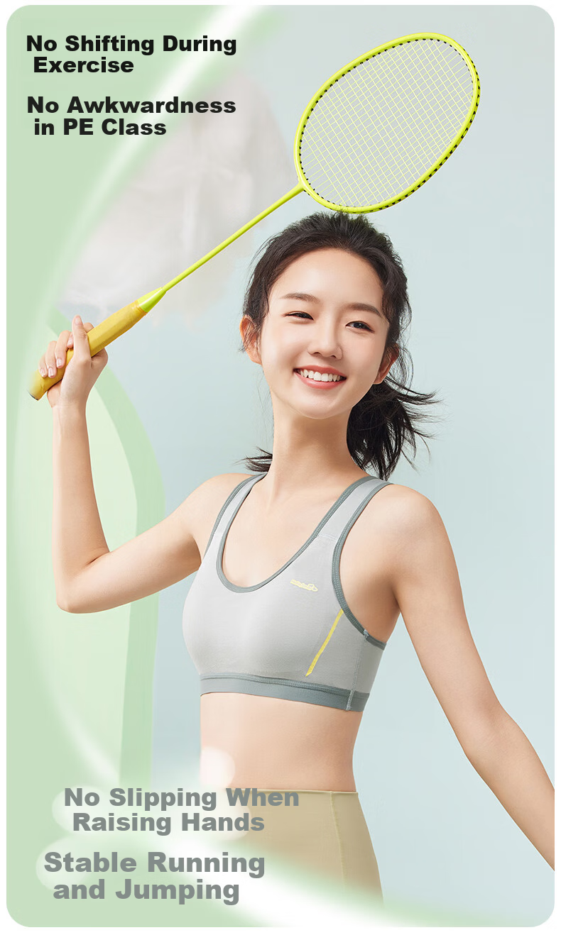 Langsha Girls' Developmental Period Cotton Youth Sports Shockproof Vest Thin Racerback Girls' Tank Top for Middle School Students 3
