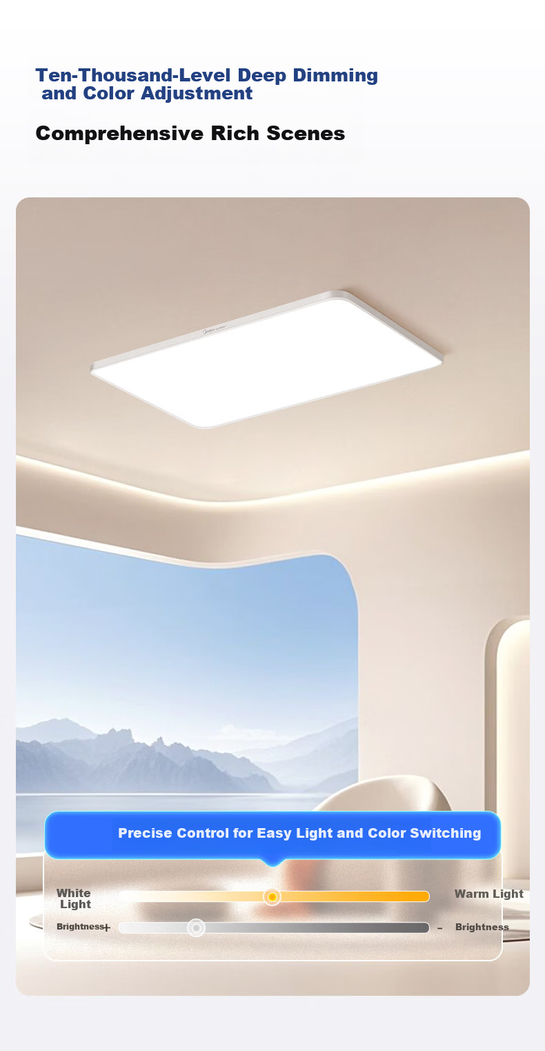 Midea 120W LED Ceiling Light Eye-Care Bedroom Smart Dimmable Lamp S50PRO 14