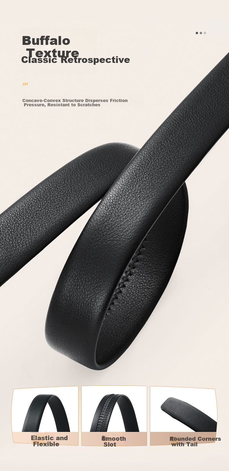 HLA Heilan Home Men's New Genuine Leather Automatic Buckle Belt Business Commuter Gift for Boyfriend HXAYDM0AEXM126 9