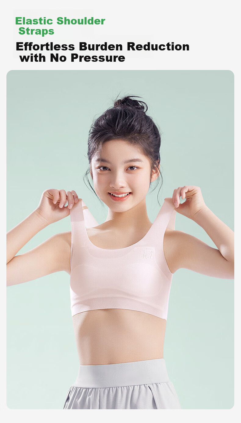 Seven-Color Spinning 2-Pack Girls' Underwear Developmental Period 6-12 Years Summer Thin Big Kids Elementary School Vest Girls' Bra 9