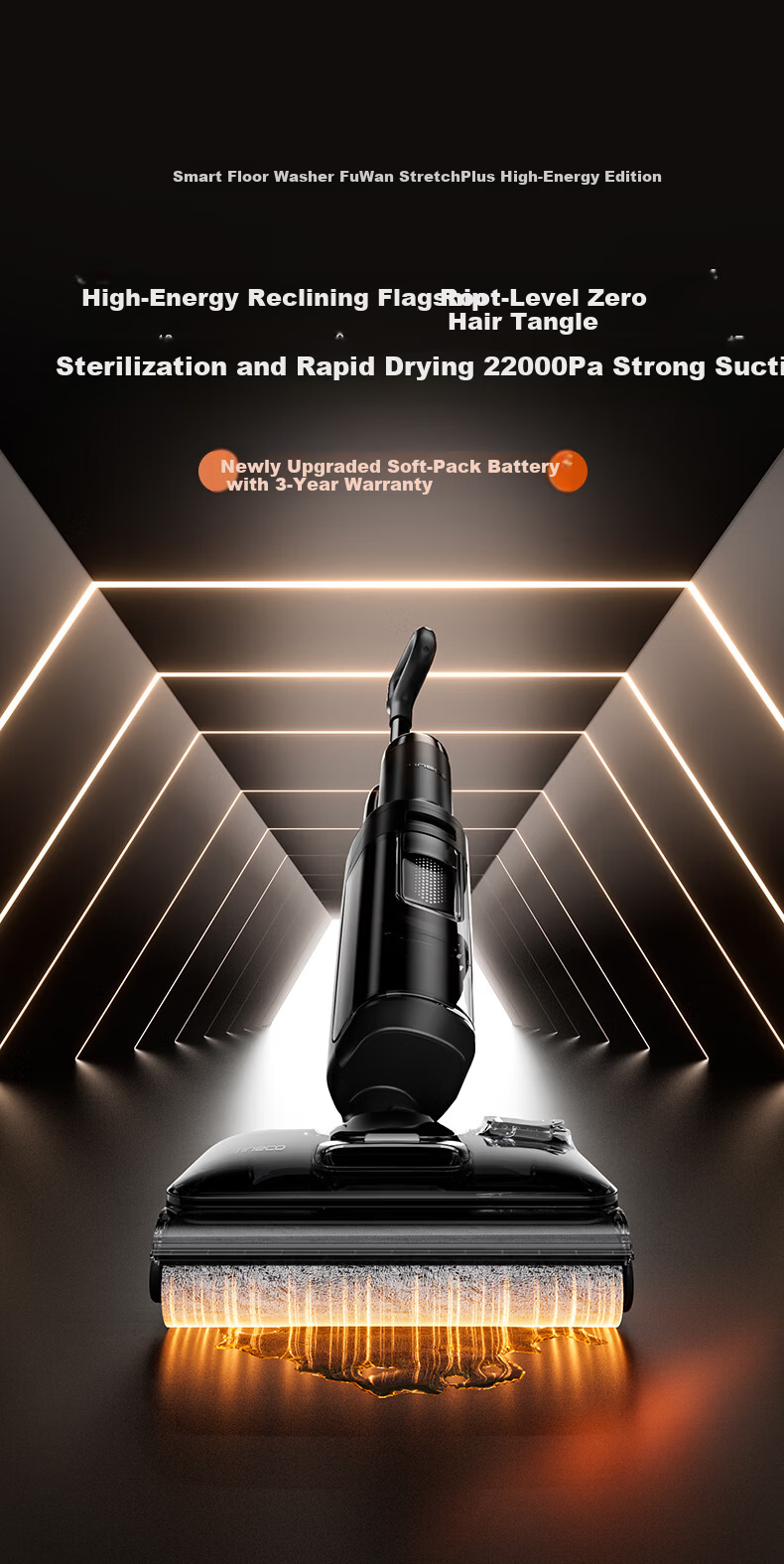 TINECO Fuwan StretchPlus High-Energy Floor Washer Robot with Anti-Tangle, Sterilization, Quick-Dry, and Automatic Cleaning Functions 1