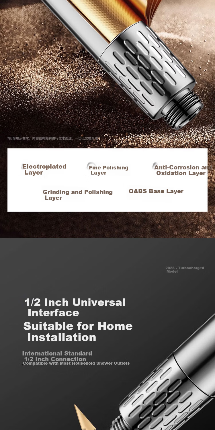 Del 28-Year Brand Pressurized Filter Shower Head Bathroom Large Flow Handheld Shower Head JL-906 13