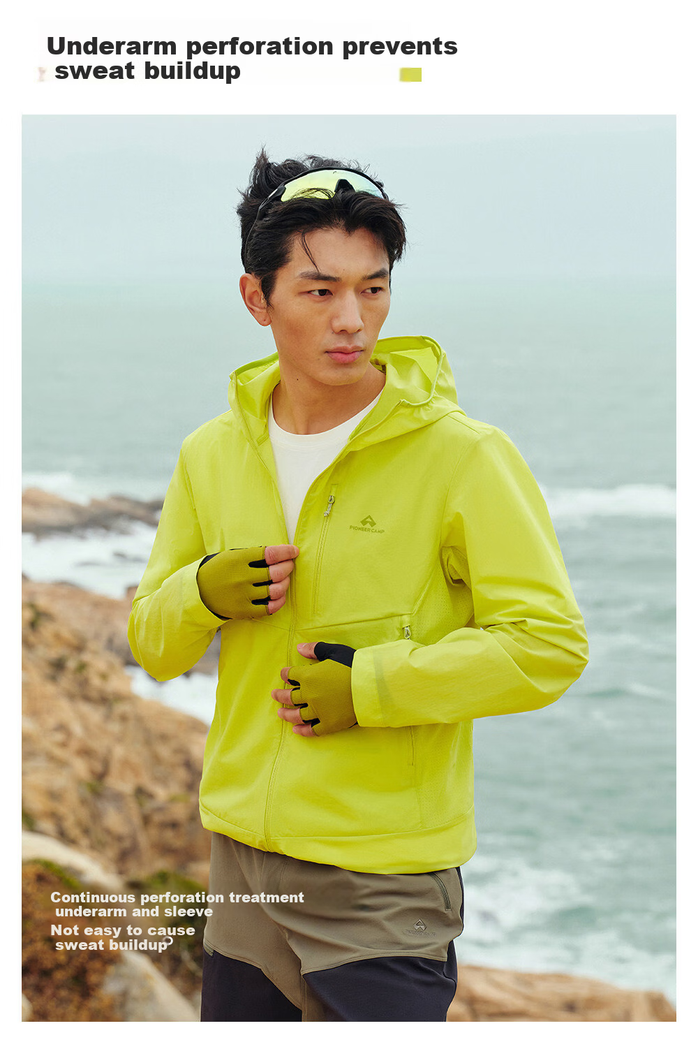 Pioneer Camp Fengdie Pro Men's Summer Outdoor Breathable Water-Repellent UV Protection Hooded Sun Protection Jacket 8