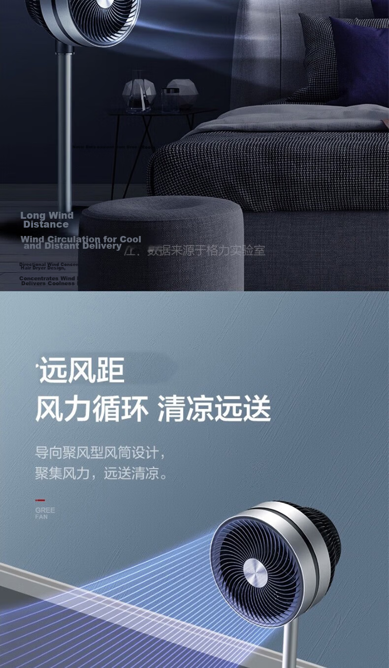 GREE Home Vertical WiFi Smart Remote Control Electric Fan Floor Fan High Airflow Air Circulation Fan Inverter Quiet Energy-Saving Bedroom Office Dormitory FSZ-20J60Bg3 4