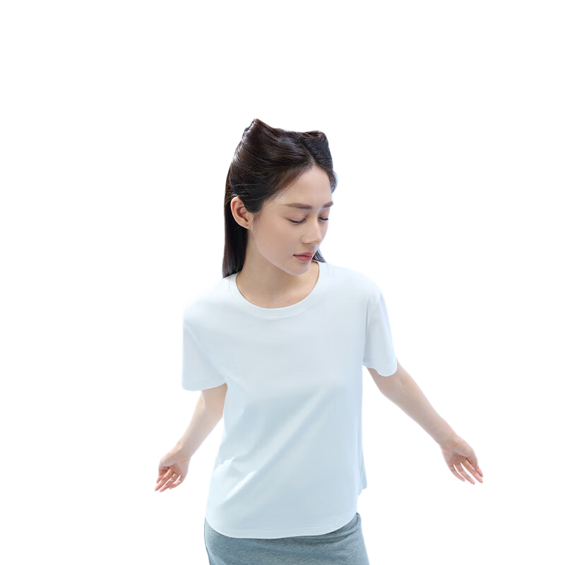 MiiOW New Water Shine T-Shirt Women's Liquid Ammonia 100% Cotton Crew Neck Casual Sports Base Shirt