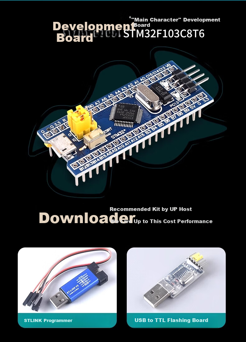 ZAVE Simplified STM32 Development Board Starter Kit STM32F103C8T6 Microcontroller STM32 Minimal System Board Electronic Breadboard Learning Kit Kexue Association Jiangsu University 4