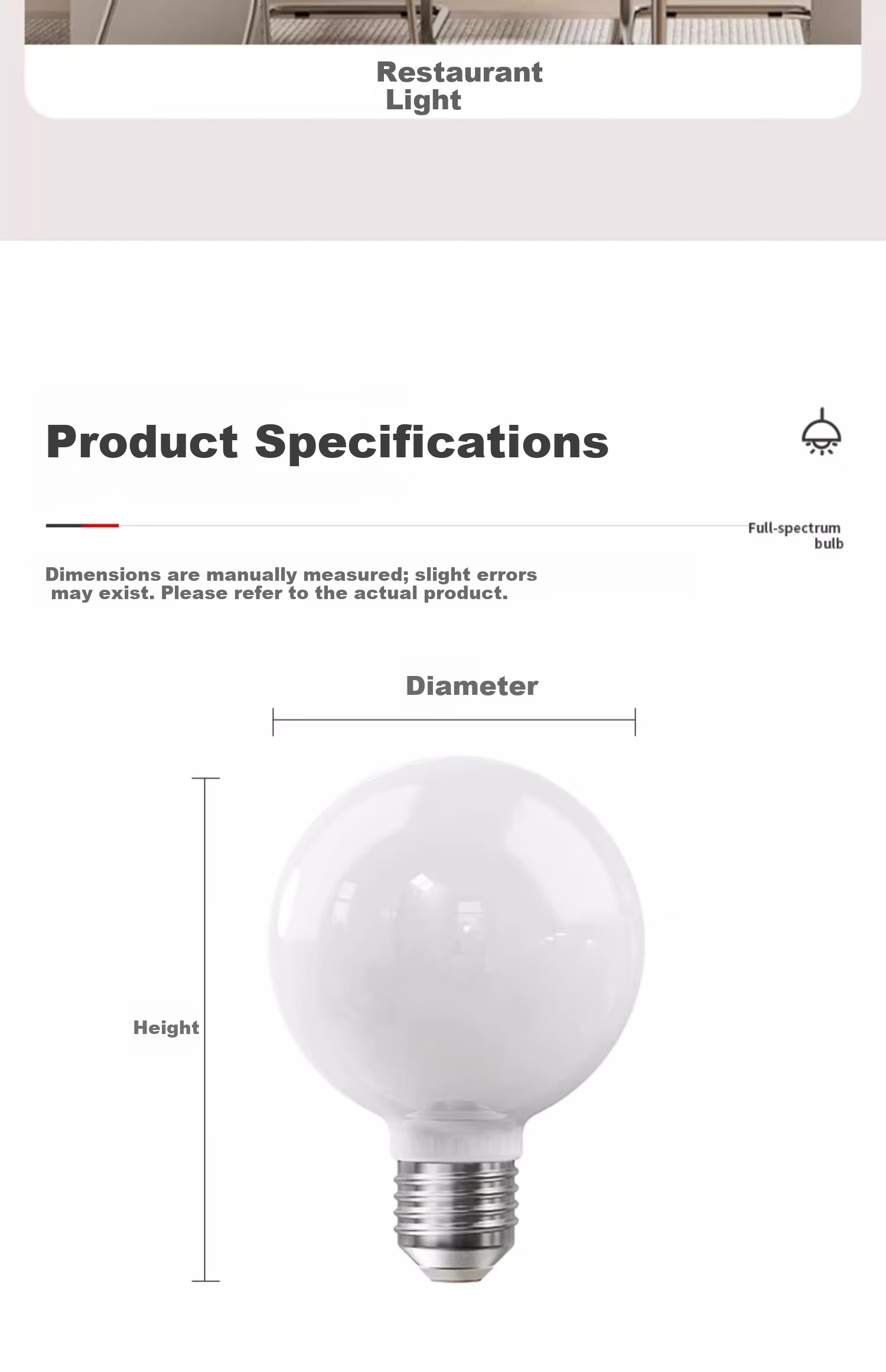Labota Eye Protection LED Bulb Full Spectrum Dragon Ball Bulb Three-Color Light Study Desk Lamp Bulb E27 Screw Base 15W Three-Color 25