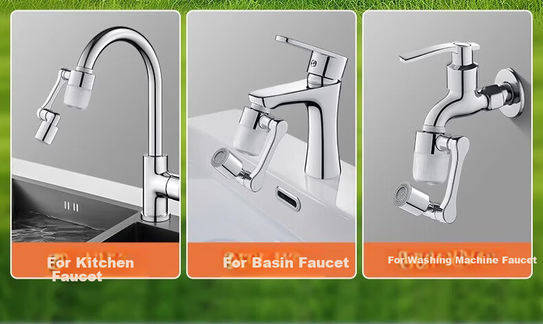 WUZORY [Germany] Faucet Extender Filter Splash-Proof Basin Swivel Connector Dual Outlet 19