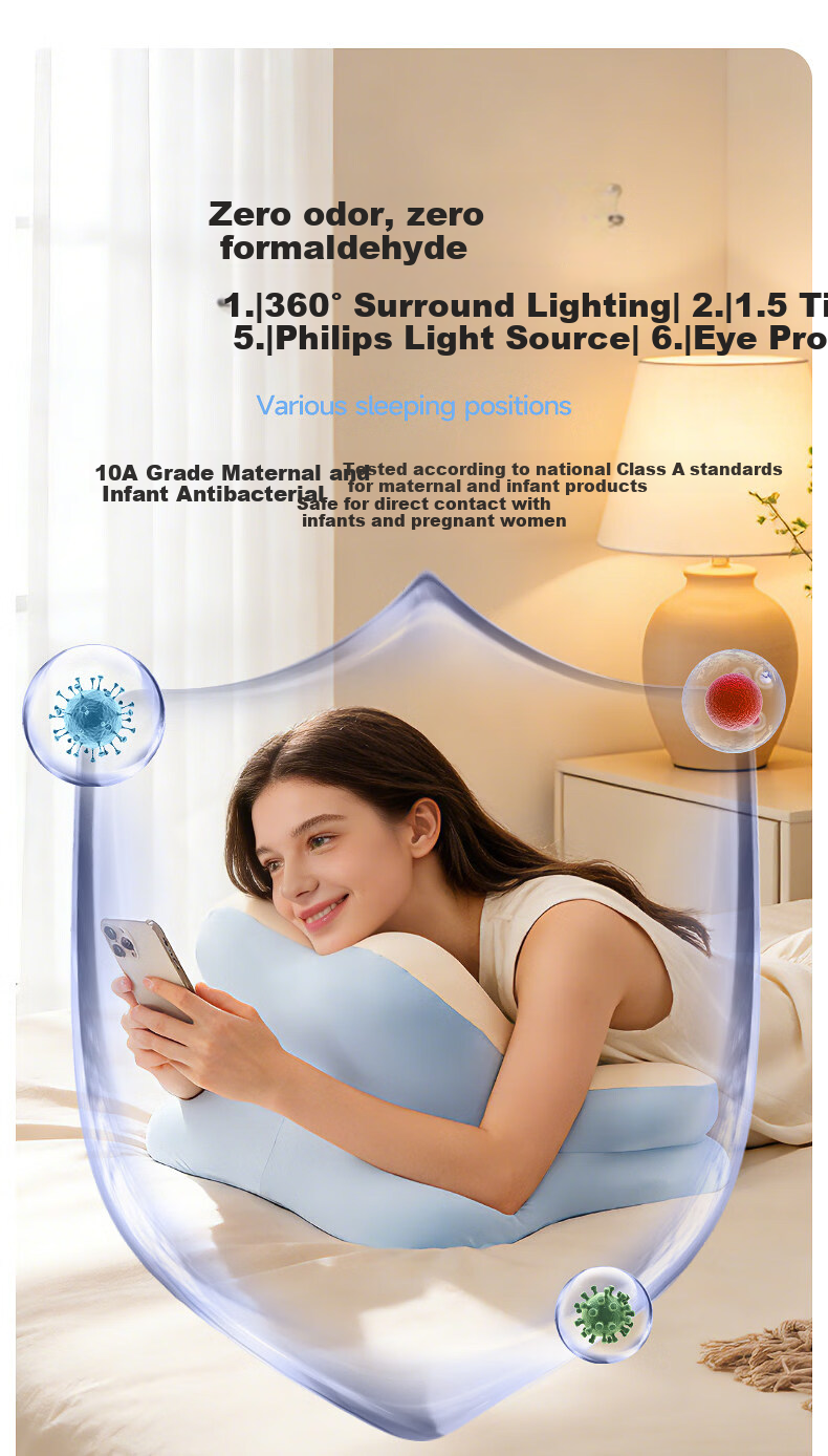 CORY Blue Multifunctional Adult Prone Pillow for Bed, Phone Use, and Lounging 13