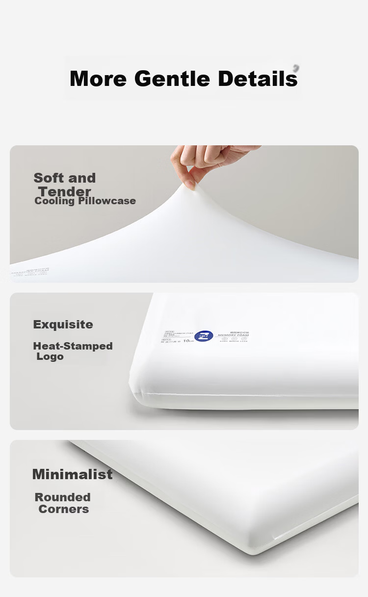JD Original Slow Rebound Memory Foam Pillow, Neck Support Pillow Core Basic Model Pillow Core Hotel Sleep High Pillow 10cm Single Pack 11