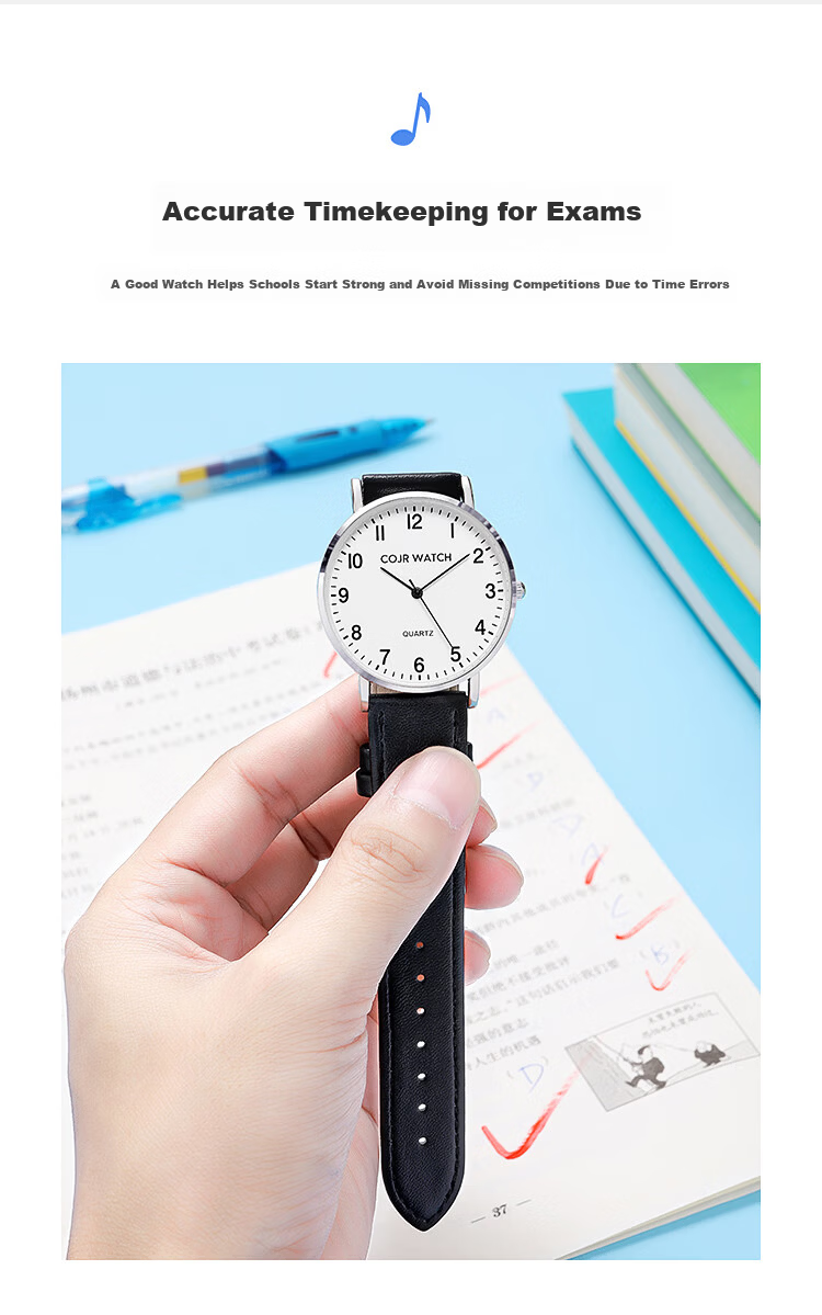 COJR Civil Service Exam Silent Mechanical Quartz Watch for Students Men and Women Allowed in Exam Room 7