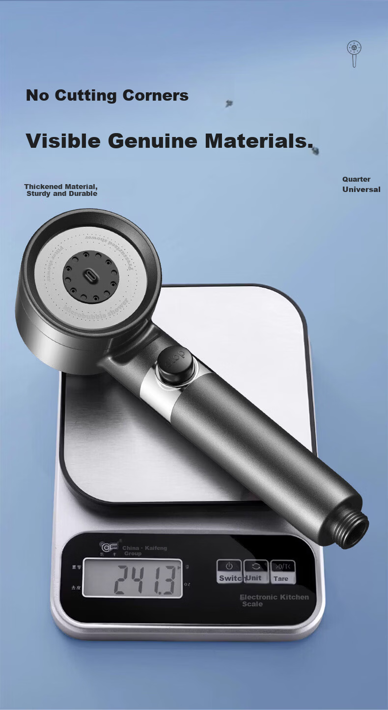 IVORPO [Germany] Turbo Boost Shower Head Set Handheld High-Pressure Powerful Water Flow Showerhead 22
