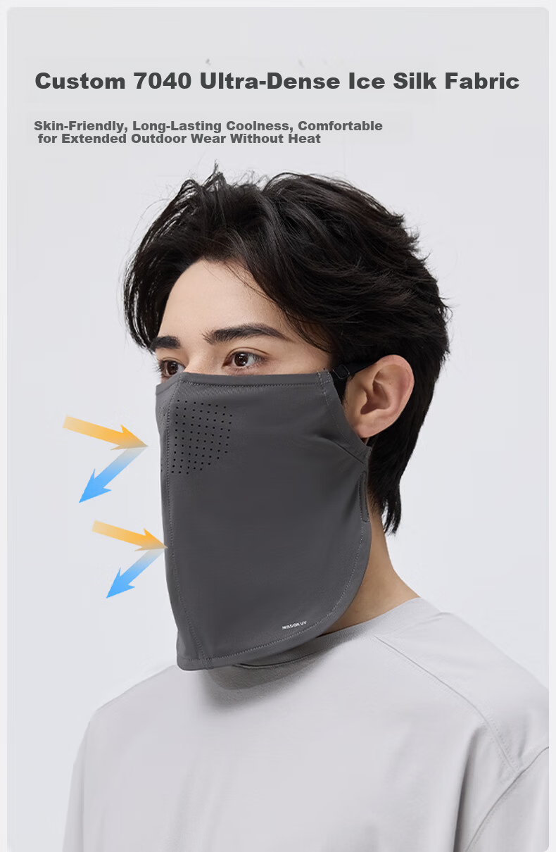MISSION UV Ice Silk Sunscreen Face Mask Men's Cycling Mountaineering Summer UV Protection Sunshade Neck Guard Full Face Breathable Sunscreen Mask 5