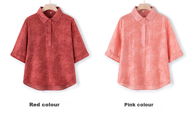 Yalu Middle-aged and Elderly Women's Summer Set 2026 New Mom's Fashionable Short Sleeve Shirt for Women Aged 40-50 3