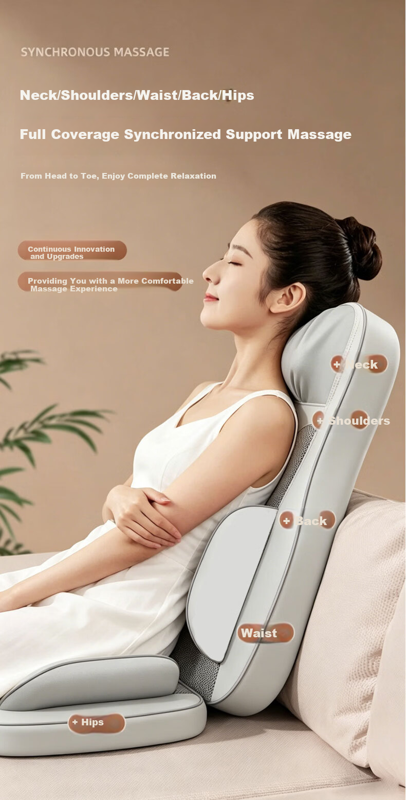 AUX WP-SCK1 Massage Cushion Pad Neck Massager Shoulder Waist Back Kneading Massager Gift for Parents and Girlfriend Birthday Holiday 5