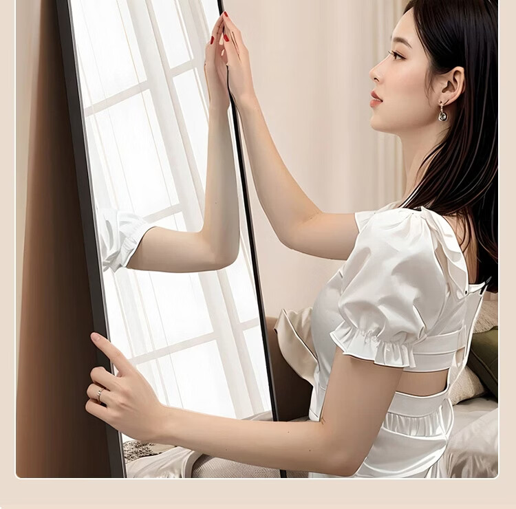Anerya Full-Length Floor Mirror Aluminum Alloy Dressing Mirror 40x150cm for Home Bedroom Dorm Wall-Mounted 17