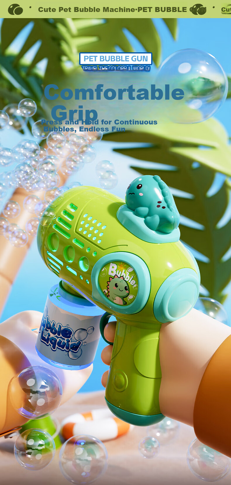 Mabao Twin Children's Day Birthday Bubble Machine Multi-Hole Bubble Gun Toy Fully Automatic Electric Leak-Proof for Boys and Girls 7