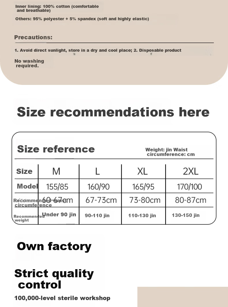 Junri Disposable Women's Underwear Milk Silk 10A Grade HPV Resistant Sterile Travel Portable Wash-Free Breathable Comfortable Underwear 10 Pieces 25