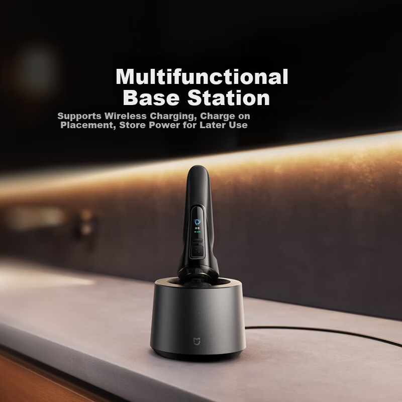 Mijia Electric Shaver Pro Set with Surround Lock Technology, Microbead Guide, Smart High-End Razor, Multifunctional Wireless Charging Sterilization and Drying Base Station, Father's Day Gift